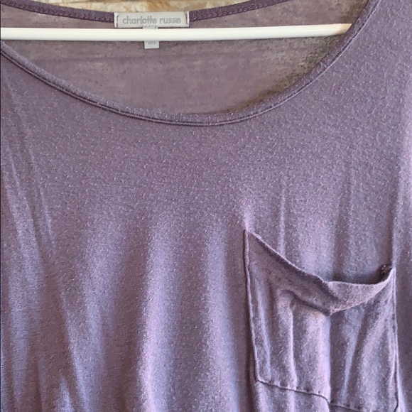 Charlotte Russe Purple Flowy Tee - Picture 3 of 3